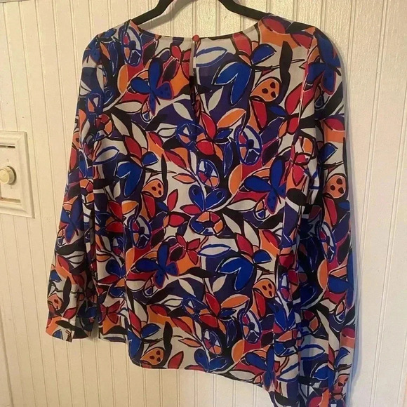 J. Crew butterfly abstract pattern blouse - Picture 6 of 9